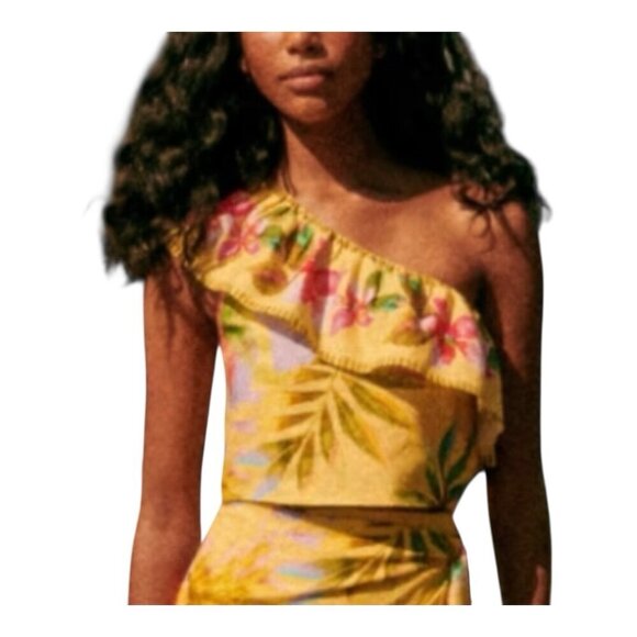 Sezane X Farm Rio Tops - Sezane X Farm Rio Parioca Blouse One Shoulder Floral Cropped Top 40/US 8